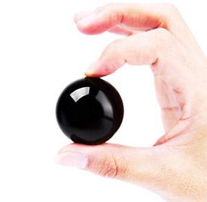 30mm Natural Black Obsidian Rainbow Cat eye Sphere Crystal Ball Healing Stone