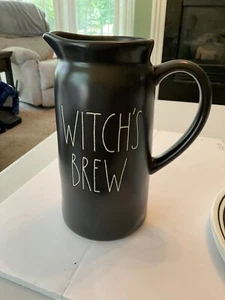 Rae Dunn Witch's Brew Black Pitcher Halloween 9” - Picture 1 of 4
