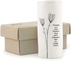 Kleine Porzellan Vase Blumentopf Freunde sind wie Blumen Ostindien - Bild 1 von 2