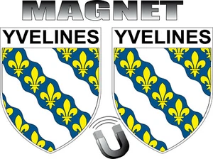 2x MAGNET YVELINES forme écussons département 78 blason magnétique 4x5 cm  - Bild 1 von 1