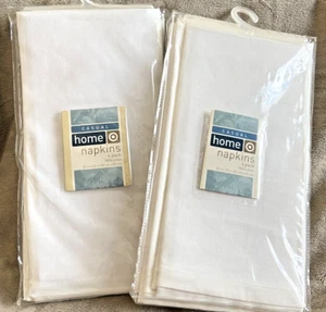 Target Home ~ Eight 100% Cotton Solid White Hemmed Dinner Napkins 20" Square - Picture 1 of 3