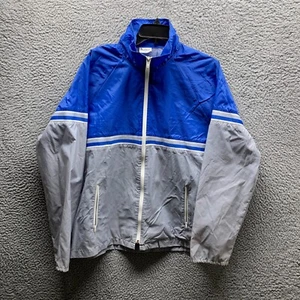 Vintage MacGregor Jacket Adult Medium Blue Racing Stripes Bomber Zip Up Mens - Picture 1 of 19