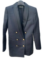 Balmain X H&M Black Blazer Jacket / Dress / Coat  Tuxedo Collar Size XS / 34