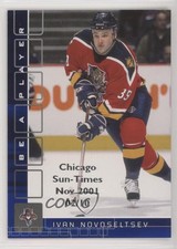 2001 ITG Be A Player Memorabilia Sapphire Chicago Sun-Times /10 Ivan Novoseltsev