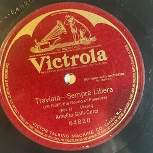 10" 78 RPM-Amelita Galli-Curci-Traviata-Sempre Libera/Victrola 64820 - Picture 1 of 3