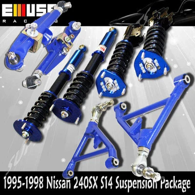 For Nissan 240SX S14 Coilover Suspension + Front and Rear Lower Control Arms - Image 1 of 4