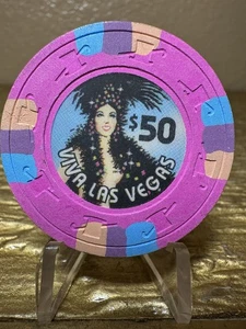 Rare Viva Las Vegas Showgirl H&C $50 Paulson Fantasy Chip - Picture 1 of 3