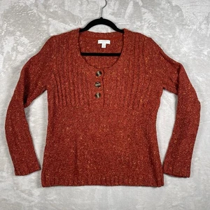 Charter Club Sweater Women's Large Burnt Red Casual Cozy Autumn Fall VTG Inspire - Picture 1 of 6
