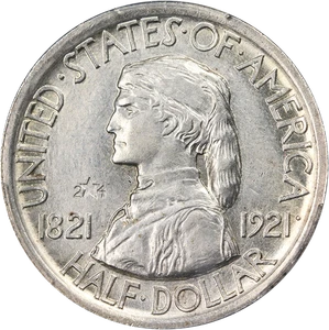 1921 Missouri Commem Half Dollar 2x4 CAC Sticker PCGS AU58 Great Eye Appeal - Picture 1 of 4