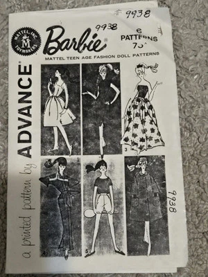 Sewing pattern Advance Barbie Group A 6 Patterns vintage 1961 cut - Image 1 of 2