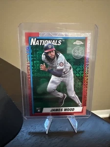 2025 Topps Series 2 T90C-145 James Wood RC 1990 Green Mojo /99 Nationals - Picture 1 of 3