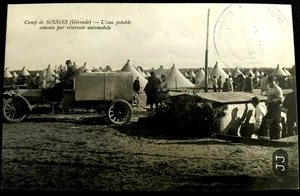 Nr. 805/16 -Cpa Militär CAMP DE SOUGES (Gironde) Trinkwasser ungeschrieben ww1 - Bild 1 von 2