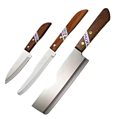 3x Cuchillos de cocina de kiwi tailandés utilitario cuchillo de pelar frutas verduras rebanadora Foto 1 de 4