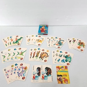 1961 Flintstones Pre-Historic Animal Rummy EDU Card Game Incomplete - Picture 1 of 14