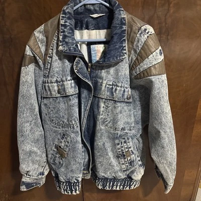 Vintage Gitano Denim And Leather Jacket Large - Image 1 of 4