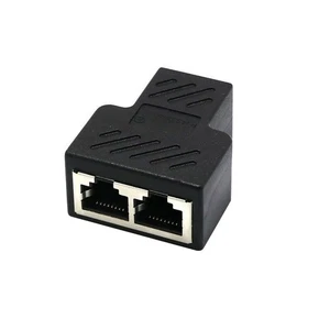 RJ45 Splitter Adapter 1 To 2 Ways Dual Female Port CAT5/6 LAN Ethernet Cable B - Picture 1 of 10