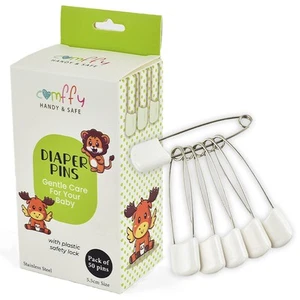 50 PCS Diaper Pins - Stainless Steel Pins with Plastic Safety Lock, Large Nap... - Picture 1 of 7