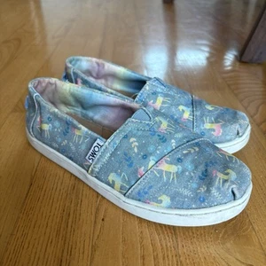 Toms Rainbow Unicorn Schuhe Sneaker blau Chambray Jugend Mädchen Größe 1 Slipper 1Y - Bild 1 von 13