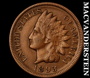 1893 Indian Head Cent - Scarce Extra Fine Better Date No Reserve #D3922 - Bild 1 von 2