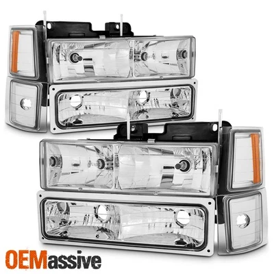 Faros + esquinas + luces de parachoques Fit 1994-1998 C10 C/K1500 Suburban Tahoe Foto 1 de 4