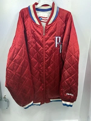 AND1 Puerto Rico Jacket Bomber Satin Reversible Vintage Men’s Size 4XL Red White - Image 1 of 4