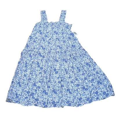 Nuevo con etiquetas Maxi Vestido Solero Azul Marino Antiguo Azul Blanco En Niveles Calado Cottagecore Para Mujer Mediano Foto 1 de 4