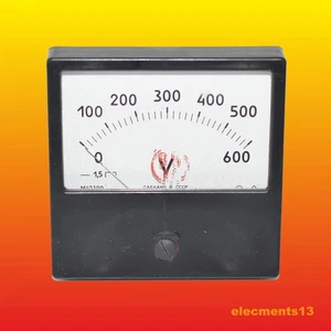 0-600V M42300 1.5% 80X80 VOLTÍMETRO SOVIÉTICO VINTAGE PANEL ANALÓGICO NOS - Imagen 1 de 2