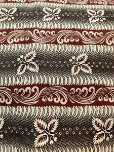 Maroon Grey Striped New England Quilt Museum Bancroft Fabric Repro 1800s 30x44"W - Picture 1 of 3