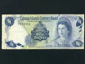 Cayman Islands:P-1a,1$,1971 (1972)* Queen Elizabeth II * F * - Picture 1 of 1