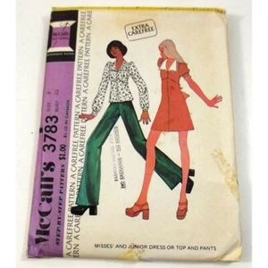 McCalls Pattern 3783 Misses And Juniors Dress Top Pants Size 9 Bust 32 Uncut - Picture 1 of 2