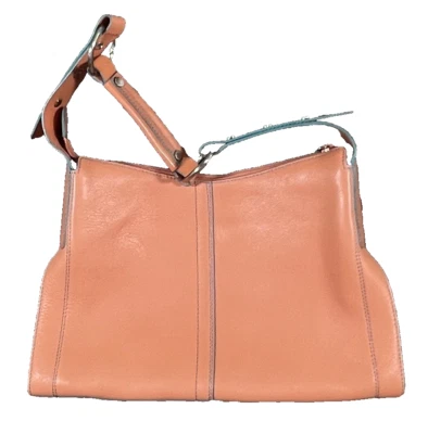Сумка наплечная Kenneth Cole New York персиковая оранжевая шагреневая кожа средняя хобо б/у в отличном состоянии - Изображение 1 из 4
