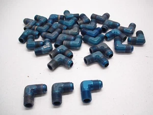 BULK 31 NASCAR AEROQUIP FBM2039 ALUMINUM -10an x 1/2" NPT MALE x 90° FITTINGS - Picture 1 of 9