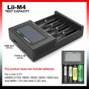 Cargador de batería inteligente Liitokala Lii-M4 con pantalla de volumen/LCD para 5V/2A AUS - Imagen 1 de 12