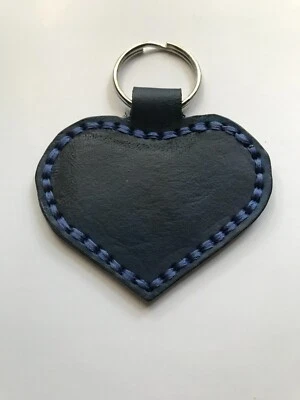 синий кожаный сердце брелок - Изображение 1 из 2