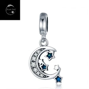 Sterling Silver 925 Charm Moon Star Zodiac Pendant Dangle Daughter Family Friend - Picture 1 of 15