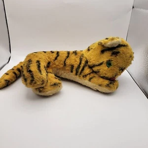 Vintage Tiger liegend grüne Augen Stofftier Plüschtier Kuscheltier 12 Zoll - Bild 1 von 8