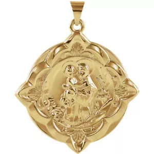 Medalla de San Antonio de Padua en oro amarillo 14K - Imagen 1 de 4