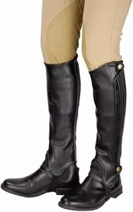 TuffRider Adult Grippy Grain Half Chaps - Black, Size XL - Picture 1 of 7