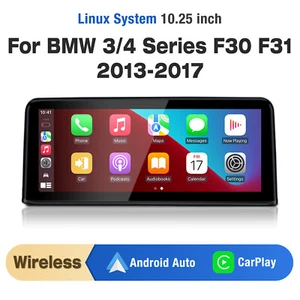 10.25' Wireless CarPlay Radio Stereo Linux For BMW NBT F30 F31 F32 NBT 2013-2016 - Zdjęcie 1 z 12