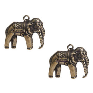  2 Pcs Tischdekoration Zuhause Anhänger Elefant Kleine Kupferwaren Ornament