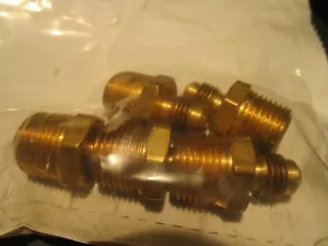 (5) 1/4" Male SAE 45° x 3/8" Male NPT Brass Straight Connector - Picture 1 of 1