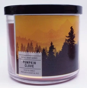 New Bath & Body Works Pumpkin Clove 3 Wick Orange Scented Candle Essential Oil - Picture 1 of 1