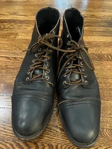 Thursday Everyday Boots Men 12.5D Black Leather Captain Cap Toe 047164 - Picture 1 of 8