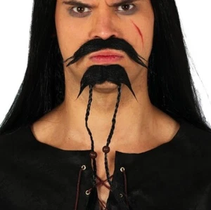 Mens Caribbean Pirate Fancy Dress Tash & Beard Bierd Jack Sparrow New fg - Picture 1 of 6