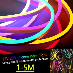 LED Strip Neon Flex Rope Light Waterproof DC 12V Flexible Outdoor Lighting UK AQ - Picture 1 of 17