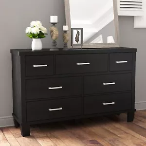 Dresser for Bedroom w/ 7 Drawers Wood Drawer Dresser Chest of Drawers Closet US - Picture 1 of 8