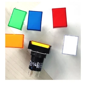 IDEC AL6H-M14YC Pushbutton Illuminated F16mm Rectangle Yellow 1NO-1NC 24V✦Kd - Picture 1 of 4