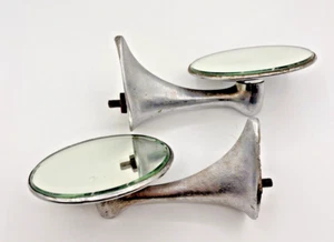 1960s Round Chrome Wing Door Mirror Set 2 Packard ? Ex Used Cond VTG Hot Rod Car - Bild 1 von 8