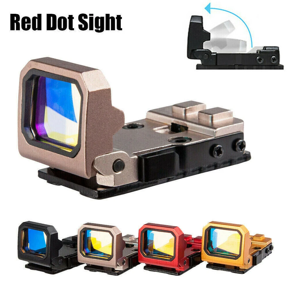 Flip Up Red Dot Reflex Sight Tactical Mini Folding Holographic Pistol Scopes - Image 1 of 4