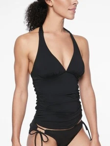 ATHLETA Shirred Halter Tankini Top, NWT, Size Small, Black, Fab Fit! - Bild 1 von 2